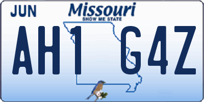 MO license plate AH1G4Z