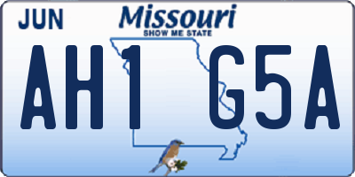 MO license plate AH1G5A