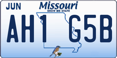 MO license plate AH1G5B