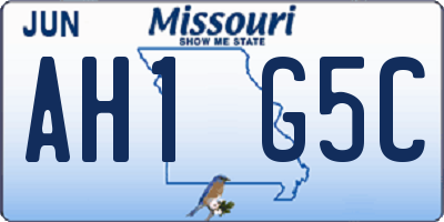 MO license plate AH1G5C