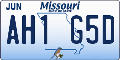 MO license plate AH1G5D