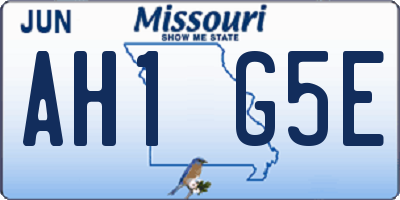 MO license plate AH1G5E