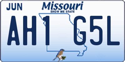 MO license plate AH1G5L