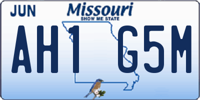 MO license plate AH1G5M