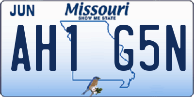 MO license plate AH1G5N