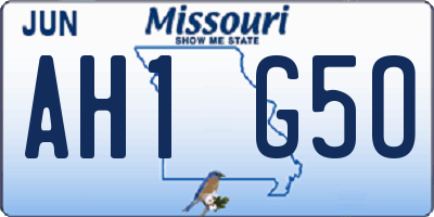 MO license plate AH1G5O