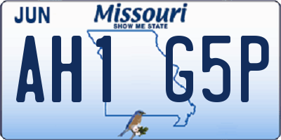 MO license plate AH1G5P