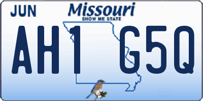 MO license plate AH1G5Q