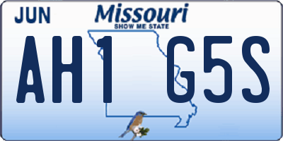 MO license plate AH1G5S