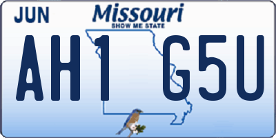 MO license plate AH1G5U
