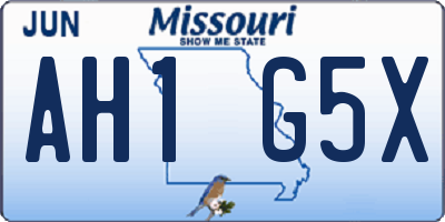 MO license plate AH1G5X