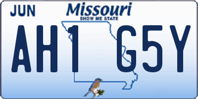 MO license plate AH1G5Y