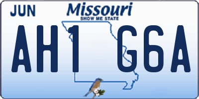 MO license plate AH1G6A