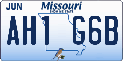 MO license plate AH1G6B