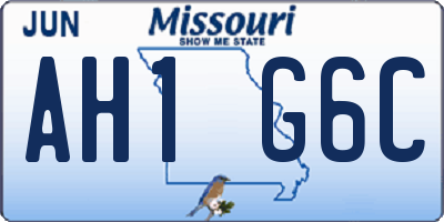 MO license plate AH1G6C