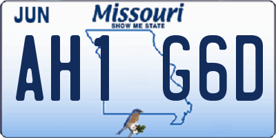 MO license plate AH1G6D