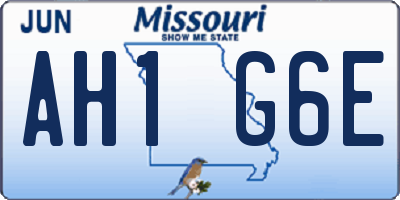 MO license plate AH1G6E