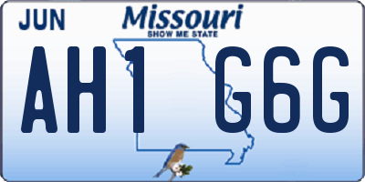 MO license plate AH1G6G