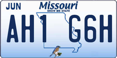 MO license plate AH1G6H