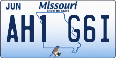 MO license plate AH1G6I