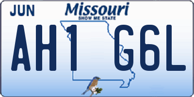 MO license plate AH1G6L