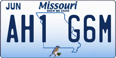 MO license plate AH1G6M