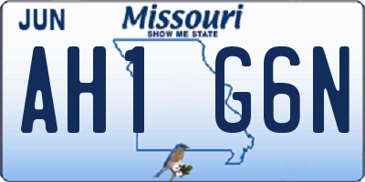 MO license plate AH1G6N