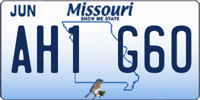 MO license plate AH1G6O