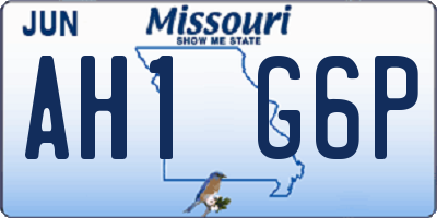 MO license plate AH1G6P