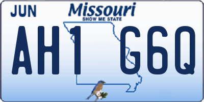 MO license plate AH1G6Q