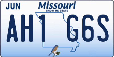 MO license plate AH1G6S