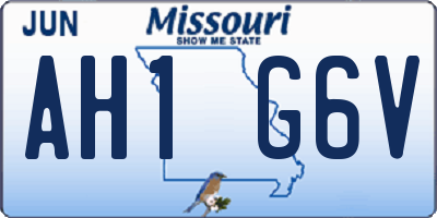 MO license plate AH1G6V