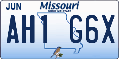 MO license plate AH1G6X