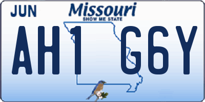 MO license plate AH1G6Y