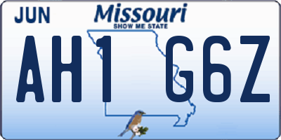 MO license plate AH1G6Z