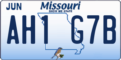 MO license plate AH1G7B