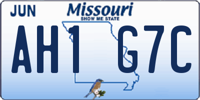 MO license plate AH1G7C