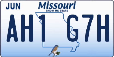 MO license plate AH1G7H