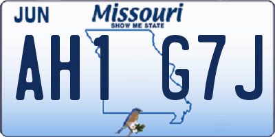 MO license plate AH1G7J