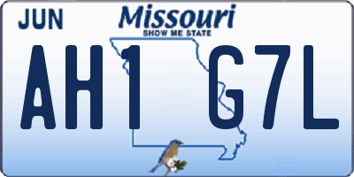 MO license plate AH1G7L