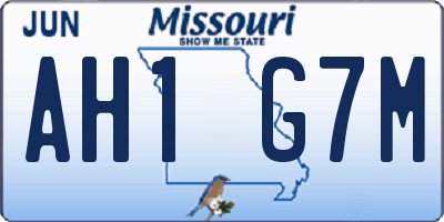 MO license plate AH1G7M