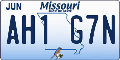 MO license plate AH1G7N