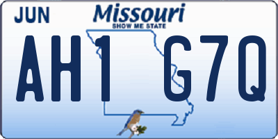 MO license plate AH1G7Q