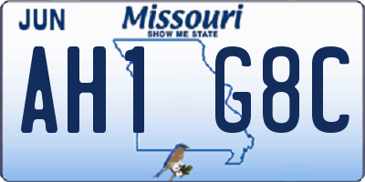 MO license plate AH1G8C