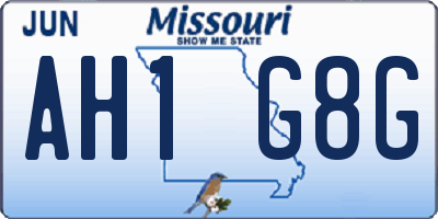 MO license plate AH1G8G