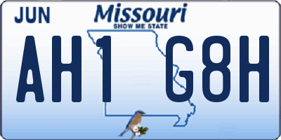 MO license plate AH1G8H