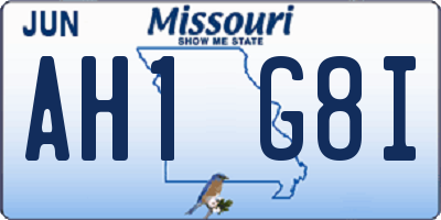 MO license plate AH1G8I