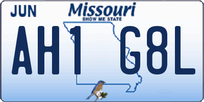 MO license plate AH1G8L