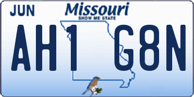 MO license plate AH1G8N