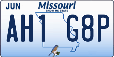 MO license plate AH1G8P